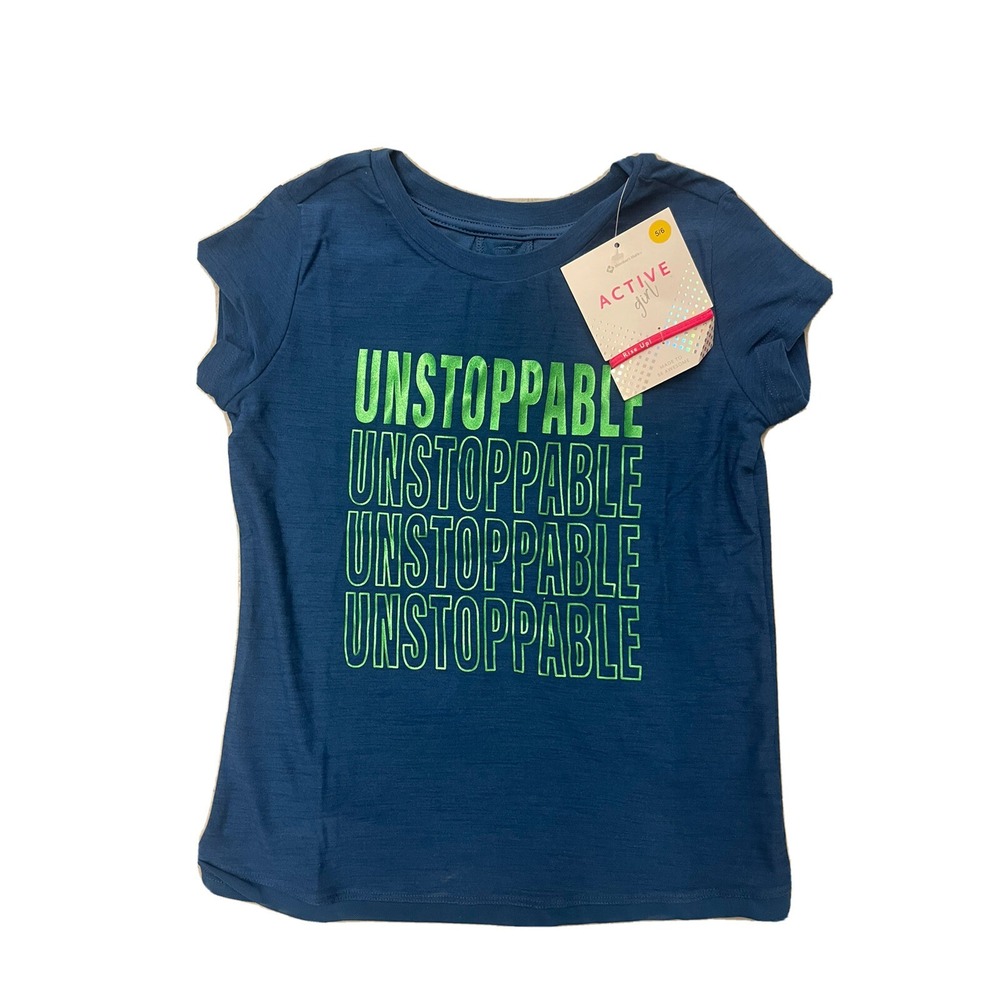 Member's Mark Active Girl Unstoppable Tee Blue 4 W/ Hair Tie